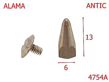 Accesorii metalice pentru marochinarie - 4754A/Carampon zgarda caini -13-mm-alama--antic--AC17---