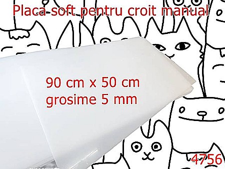 Diverse - 4756/Placa soft pentru croit manual-900x500-mm-plastic-5-alb-----