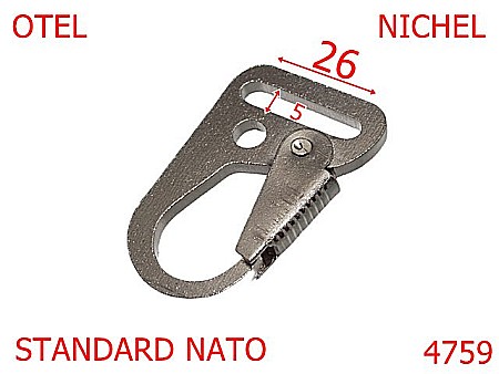 Carabine poseta - 4759/Carabina  rezistenta NATO-26-mm-otel-4-nichel--5J7---