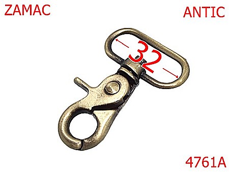 Carabine poseta - 4761A/Carabina geanta poseta borseta-32-mm-zamac--antic--5O8---