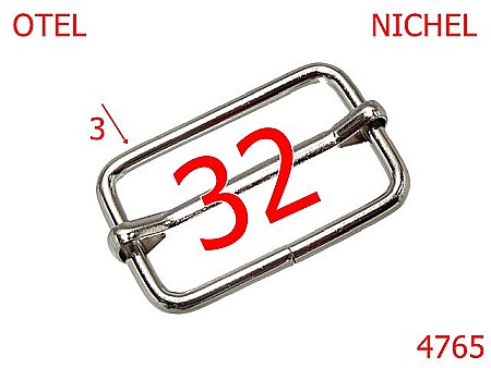Catarame cu reglaj - 4765/Catarama pentru reglaj marochinarie si confectii-32-mm-otel-3-nichel-1B7----