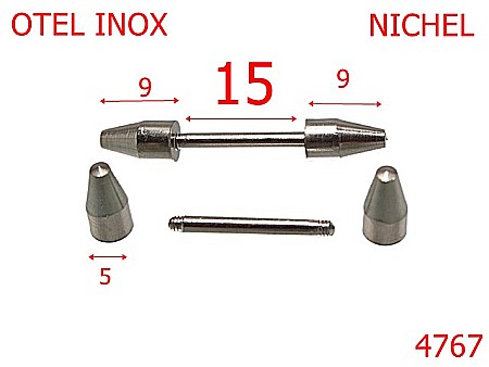 Galtere - 4767/Piercing inoxidabil pentru marochinarie incaltaminte-15-mm-inox--nichel-----