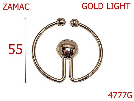 Accesorii confectii - 4777G/Ornament metal pentru confectii -55-mm-zamac--gold light-14LL13----