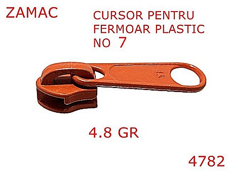 Cursori fermoar plastic - 4782/Cursor pentru fermoar spiralat no 7-no 7-mm-zamac--tabac-----
