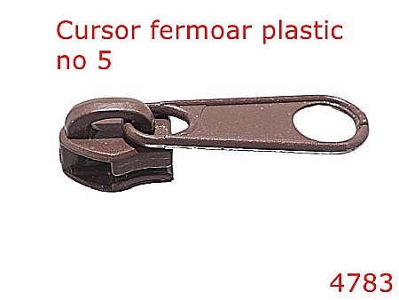 Cursori fermoar plastic - 4783/Cursor pentru fermoar spiralat no 5-no 5-mm-zamac--maron-----