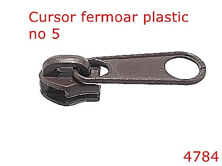 Cursori fermoar plastic - 4784/Cursor pentru fermoar spiralat no 5-no 5-mm-zamac--maron inchis-----