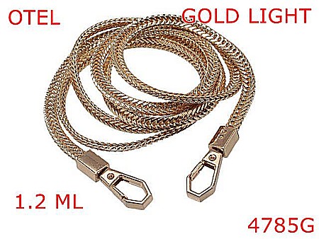 Lant poseta - 4785G/Lant metalic cu carabine 1.2 mt-6x3-mm-otel--gold light-13F11----