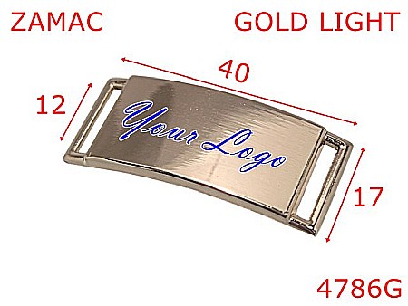 Placute ornamentale - 4786G/Placuta ornamentala personalizabila -40x12-mm-zamac--gold light--15A6---
