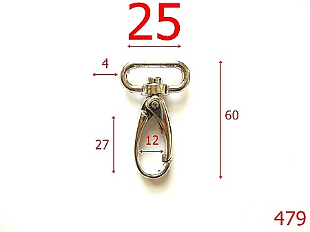Carabine poseta - 479/CARABINE POSETA-25-mm---nichel--5D4-5C7-5i1-5C8-5B8--