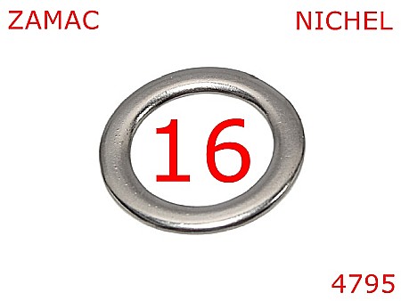 Inele rotunde - 4795/Inel rotund poseta sau geanta-16-mm-zamac--nichel--4i3---