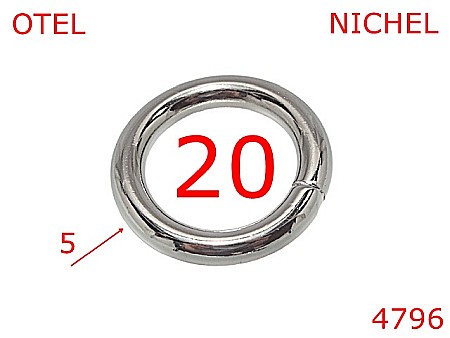 Inele rotunde - 4796/Inel rotund genti si posete-20-mm-otel-5-nichel--4i3---