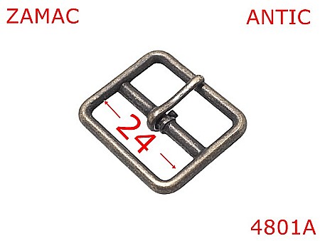 Catarame poseta - 4801A/Catarama poseta geanta borseta-24-mm-zamac--antic--E23---