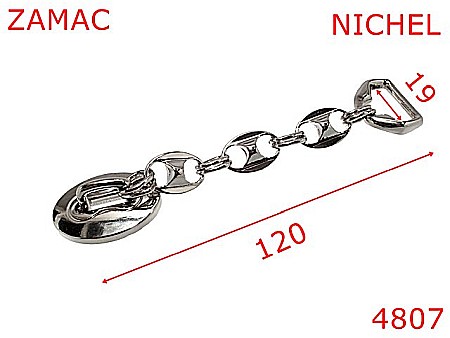 Sustinatori poseta - 4807/Sustinator maner geanta poseta-19-mm-zamac--nichel-----