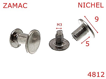 Suruburi fixare - 4812/Surub fixare catarama curea -5-mm-zamac--nichel-AD35----