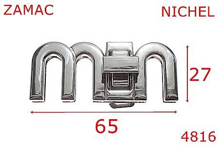 Inchizatori poseta - 4816/Inchizatoare poseta marochinarie-65x25-mm-zamac--nichel-----