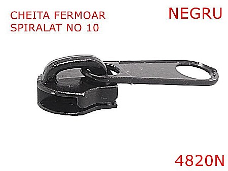 Cursori fermoar plastic - 4820N/Cheita pentru fermoar cu spira  plastic -no 10--zamac--negru-----