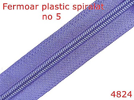 Fermoar - 4824/Fermoar plastic spiralat pentru confectii maochinarie-no 5--poliester--lila-----
