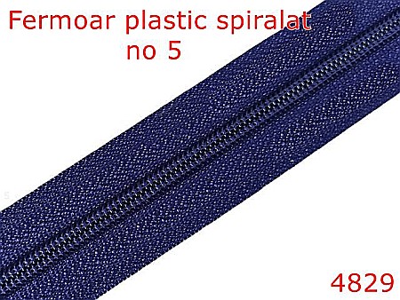 Fermoar - 4829/Fermoar plastic spiralat pentru confectii maochinarie-no 5--poliester--mov inchis-----