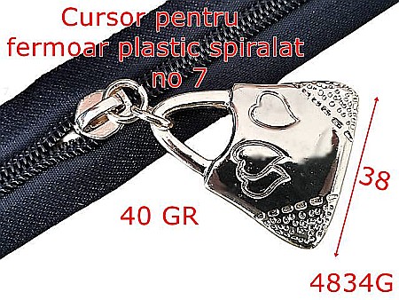 Cursori fermoar plastic - 4834G/Cursor fermoar spiralat din plastic-no 7--zamac--gold light-----