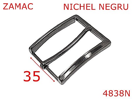 Accesorii metalice pentru marochinarie - 4838N/Catarama curea pantalon barbatesc-35-mm-zamac--nichel negru-----