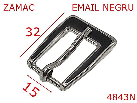 Catarame poseta - 4843N/Catarama emailata marochinarie si incaltaminte-15-mm-zamac--negru--6i4---