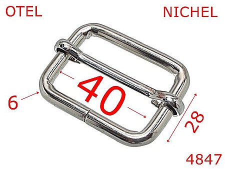 Catarame cu reglaj - 4847/Catarama de reglaj maner poseta-40-mm-otel-6-nichel-4L8----