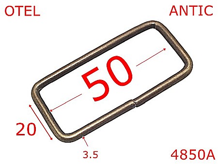Inele dreptunghiulare - 4850A/Inel dreptunghiular poseta sau geanta-50-mm-otel-3.5-antic-SOLD 1-4C8---