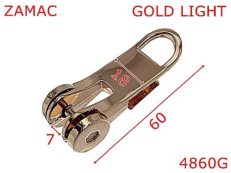 Sustinatori poseta - 4860G/Sustinator lateral poseta sau geanta-18-mm-zamac--gold light-----