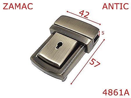 Inchizatori servieta - 4861A/Inchizatoare mare pentru servieta-42x57-mm-zamac--antic-14A16-14A17----