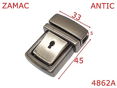 Inchizatori servieta - 4862A/Inchizatoare Tik-Tuk servieta sau borseta-33x45-mm-zamac--antic-14A17-14A16----