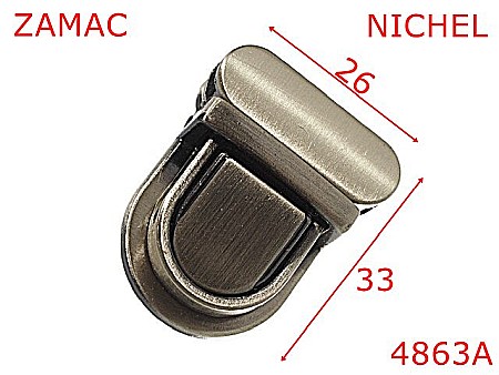 Inchizatori servieta - 4863A/Inchizatoare Tik-Tuk  borseta de piele-26x33-mm-zamac--antic-14A17----