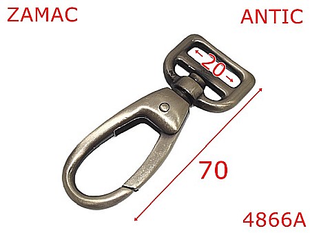 Carabine poseta - 4866A/Carabina masiva geanta sau servieta-20-mm-zamac--antic-5H1----