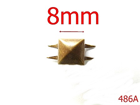 Accesorii metalice pentru marochinarie - 486A/ORNAMENT PIRAMIDAL 8X8 ANTIC-8-mm---antic-15A3----E22