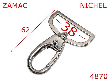 Carabine poseta - 4870/Carabina poseta sau geanta-38-mm-zamac--nichel-5H2----