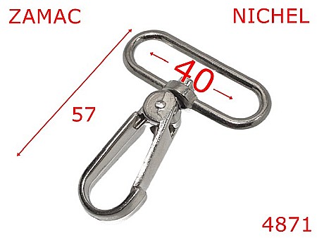 Carabine poseta - 4871/Carabina poseta sau geanta-40-mm-zamac--nichel-5H2----