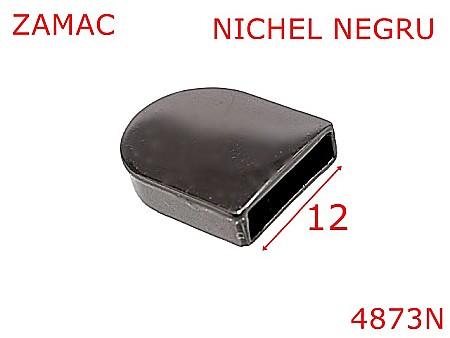 Terminatie fermoar - 4873N/Capat ornamental fermoar plastic sau metal-12-mm-zamac--nichel negru-----