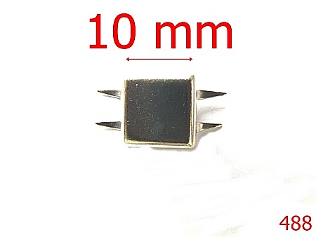 Accesorii metalice pentru marochinarie - 488/ORNAMENT PLAT 10X10MM NIKEL-10-mm---nichel-15A3--4I5--E9