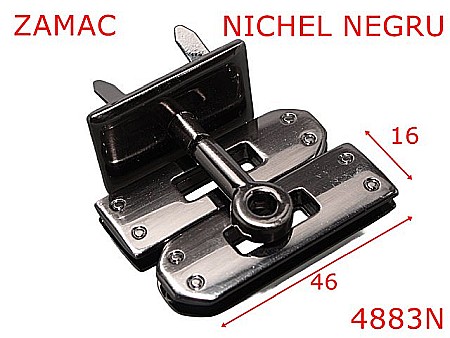 Inchizatori poseta - 4883N/Inchizatoare geanta cu trei elemente--mm-zamac--nichel negru-----