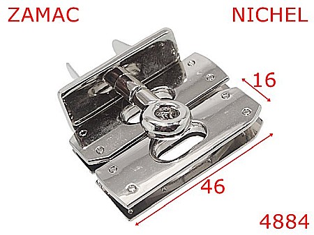 Inchizatori poseta - 4884/Inchizatoare geanta cu trei elemente--mm-zamac--nichel-----