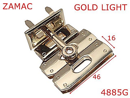 Inchizatori poseta - 4885G/Inchizatoare geanta cu patru elemente--mm-zamac--gold light--13i3