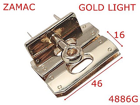Inchizatori poseta - 4886G/Inchizatoare geanta cu trei elemente--mm-zamac--gold light-----