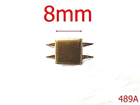 Accesorii metalice pentru marochinarie - 489A/ORNAMENT PLAT 8X8MM ANTIC-8-mm---antic-----