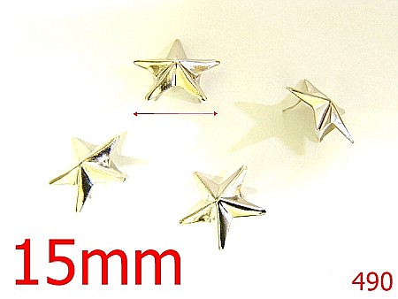 Accesorii metalice pentru marochinarie - 490/ORNAMENT  STEA 15MM-15-mm---nichel-21 D 13----