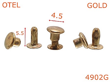Capse rapide - 4902G/Capse rapide simple confectii din piele-4.5-mm-otel--gold-16C19----
