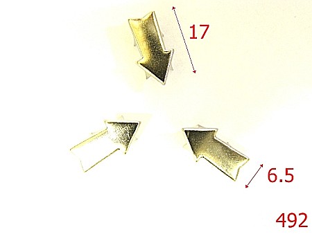 Accesorii metalice pentru marochinarie - 492/ORNAMENT  SAGEATA-17-mm---nichel-----A34