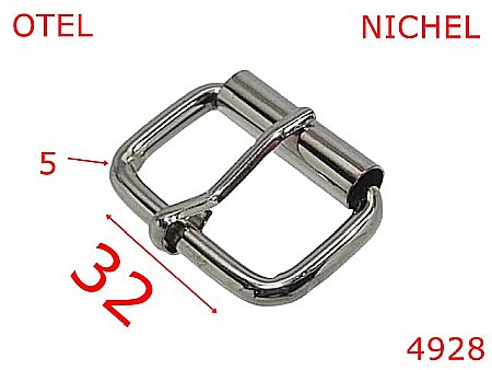 Catarame rola si 1 cui - 4928/Catarama cu rola marochinarie geanta poseta-32-mm-otel-5-nichel-7H2----