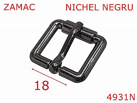 Catarame poseta - 4931N/Catarama marochinarie sau incaltaminte-18-mm-zamac--nichel negru-6i1----