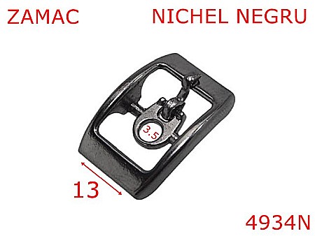 Catarame poseta - 4934N/Catarama marochinarie sau incaltaminte-13-mm-zamac--nichel negru-7A1-7A2----