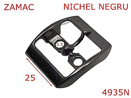 Catarame poseta - 4935N/Catarama marochinarie sau incaltaminte-25-mm-zamac--nichel negru-7C2----