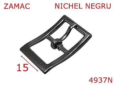 Catarame poseta - 4937N/Catarama marochinarie sau incaltaminte-15-mm-zamac--nichel negru-7B5-7B2----